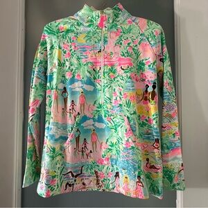 Lilly Pulitzer Popover in Let’s get together w 1/2 zip
NWOT